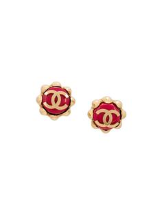 logo earrings Chanel Vintage