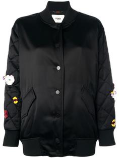 embroidered satin bomber jacket Fendi