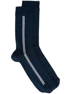 Greek key ribbed socks Versace