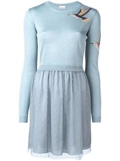 платье с принтом птиц Red Valentino