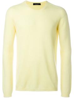 кашемировый джемпер с отделкой в рубчик Roberto Collina