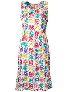 sleeveless floral print dress Chanel Vintage
