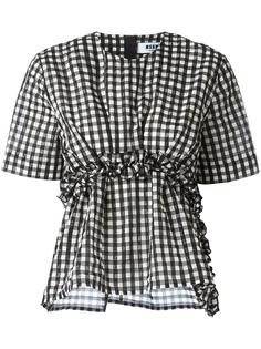 клетчатый топ с отделкой рюшами MSGM