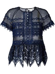 cut-off detailing sheer blouse Jonathan Simkhai