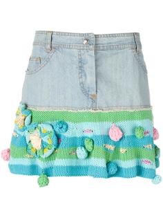 short denim and knit skirt Christian Dior Vintage