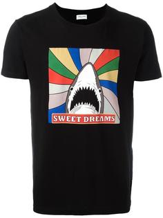 футболка с принтом акулы Saint Laurent