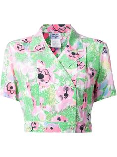 double breasted floral shirt Chanel Vintage