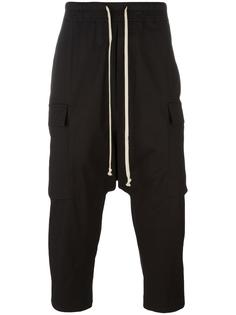 укороченные брюки с заниженным шаговым швом Rick Owens