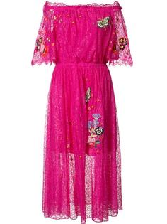 расклешенное платье с заплатками в виде бабочек Temperley London