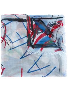 illustrative print scarf  Chanel Vintage