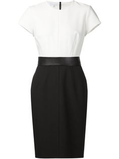 приталенное платье с кожаным поясом Narciso Rodriguez