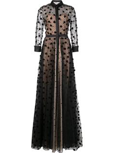 прозрачное вечернее платье в горох Carolina Herrera
