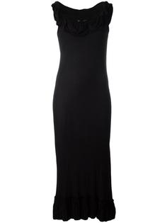 ruffled long jersey dress Yves Saint Laurent Vintage