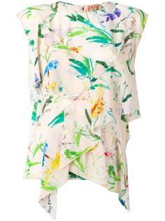 leaves print ruffled blouse Nº21