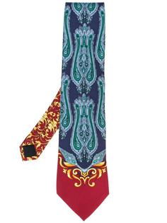 baroque print tie Versace Vintage