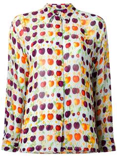 cherry print sheer shirt Versace Vintage