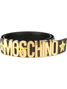 ремень с логотипом и звездами Moschino