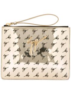 mirrored logo clutch Giuseppe Zanotti Design