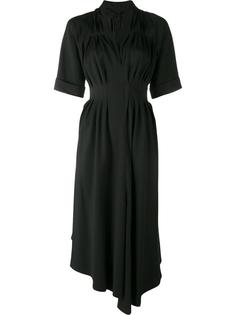 asymmetric gathered midi dress Adam Lippes