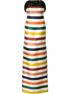 striped strapless gown Carolina Herrera