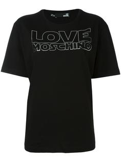 футболка с логотипом металлик Love Moschino