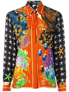 sea coral print shirt Versace Vintage