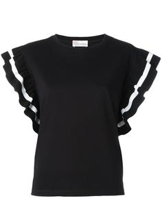 футболка с оборками на рукавах Red Valentino
