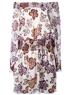 floral print off-shoulders dress Tory Burch