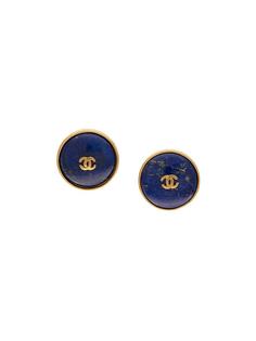round CC clip-on earrings Chanel Vintage