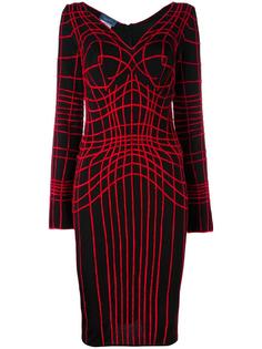 web embroidered fitted dress Thierry Mugler Vintage