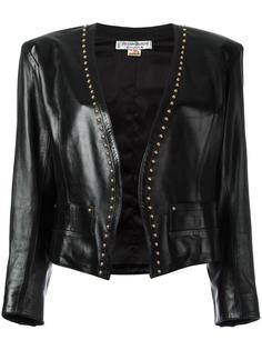studded trim leather jacet Yves Saint Laurent Vintage