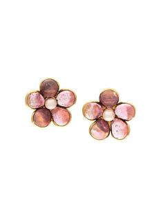 flower lip-on earrings Chanel Vintage