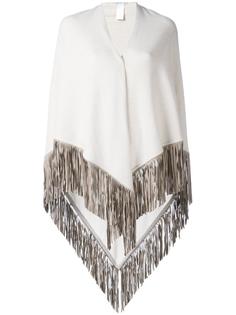 fringed knitted poncho Agnona