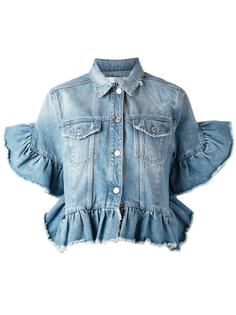джинсовая куртка с отделкой оборками MSGM