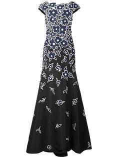 вечернее платье с цветочной вышивкой Carolina Herrera