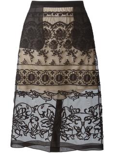 прозрачная юбка с цветочной вышивкой Nº21