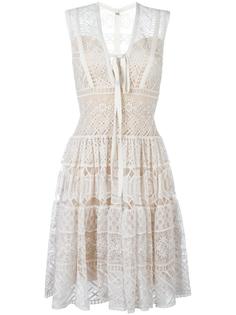 кружевное платье с V-образным вырезом Elie Saab