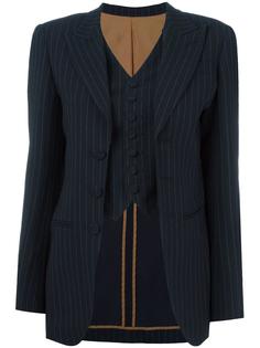 pinstriped vest inlay blazer Jean Paul Gaultier Vintage