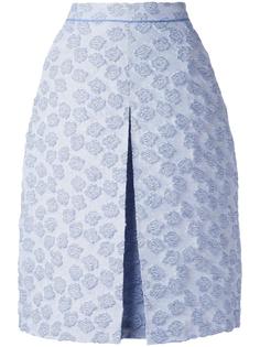 inverted pleat textured skirt Odeeh