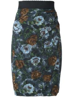 юбка с принтом роз Dolce &amp; Gabbana Vintage