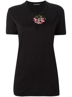 футболка с заплаткой в форме розы Dolce &amp; Gabbana