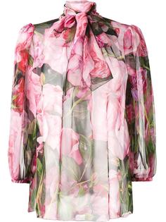 rose print chiffon blouse Dolce &amp; Gabbana