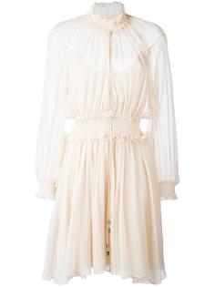 smocked split neck dress Chloé