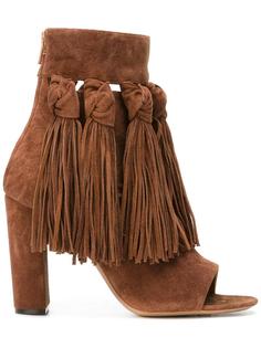 fringed open toe booties Chloé