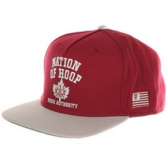 Бейсболка с прямым козырьком K1X Leaf Snapback Cap Burgundy/Grey