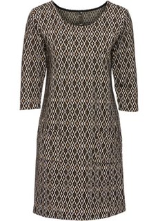 Жаккародовое платье (коричневый с узором) Bonprix