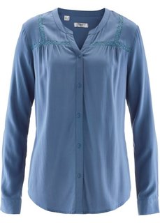 Блузка с кружевной отделкой (новый хаки) Bonprix