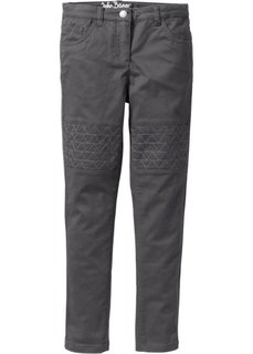 Узкие брюки с вышитыми вставками (шиферно-серый) Bonprix