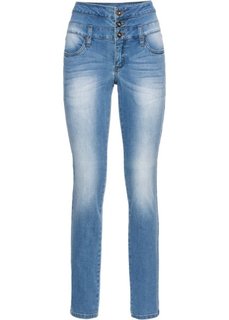 Джинсы Skinny с высокой посадкой (темный деним) Bonprix