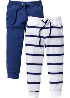 Трикотажные брюки (2 шт.) (розовый/белый в полоску + антр) Bonprix